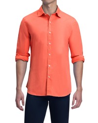Bugatchi Shaped Fit Stretch Button Up Shirt In Coral At Nordstrom