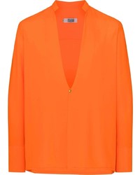 Orange Culture V Neck Long Sleeve Shirt