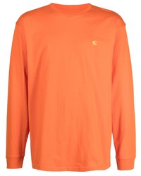 Carhartt WIP Chase Logo Embroidered Long Sleeve Top