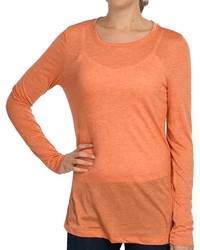 Dylan Heathered Knit Solid T Shirt Long Sleeve