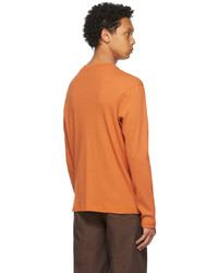 Phlemuns Orange Backless Long Sleeve T Shirt