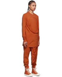 Rick Owens DRKSHDW Orange Cotton Long Sleeve T Shirt