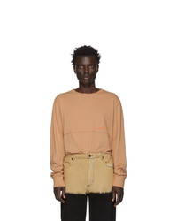 Eckhaus Latta Orange Lapped Long Sleeve T Shirt