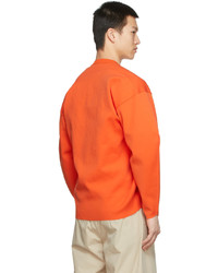 Rito Structure Orange Oversized Round Neck Sweatshirt