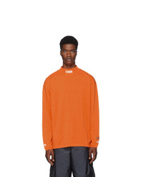 Heron Preston Orange Turtleneck Style Long Sleeve T Shirt