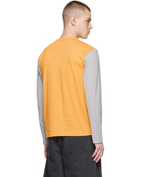 Comme Des Garcons Play Yellow Cotton Long Sleeve T Shirt