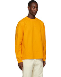 Acne Studios Yellow Logo Long Sleeve T Shirt