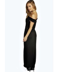 Boohoo Petite Suzanne Off The Shoulder Maxi Dress