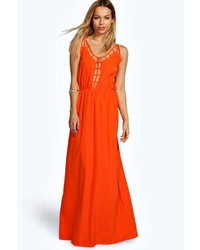 Boohoo Sandy Woven Caged Front Maxi Dress