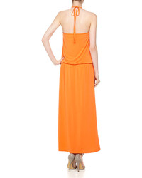 Laundry by Design Crochet Neck Halter Maxi Dress Pop Orange