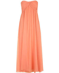 Alice & You Peach Ruched Maxi Dress