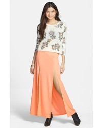 Lily White Car Wash Front Slit Maxi Skirt