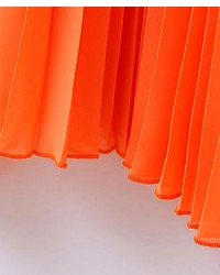 ChicNova Orange Maxi Skirt With Pleats