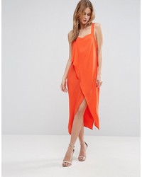 Asos Asymmetric Wrap Cami Midi Dress