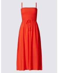 Marks and Spencer Shirred Detail Midi Beach Dress