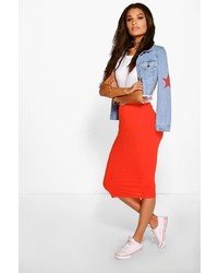 Boohoo Gemma Basic Jersey Midi Skirt