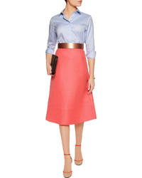 Roksanda Sold Out Overton Wool And Silk Blend Crepe Midi Skirt