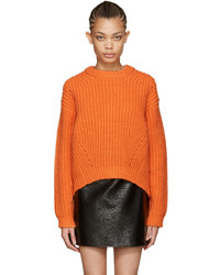 Orange Mohair Crew-neck Sweater