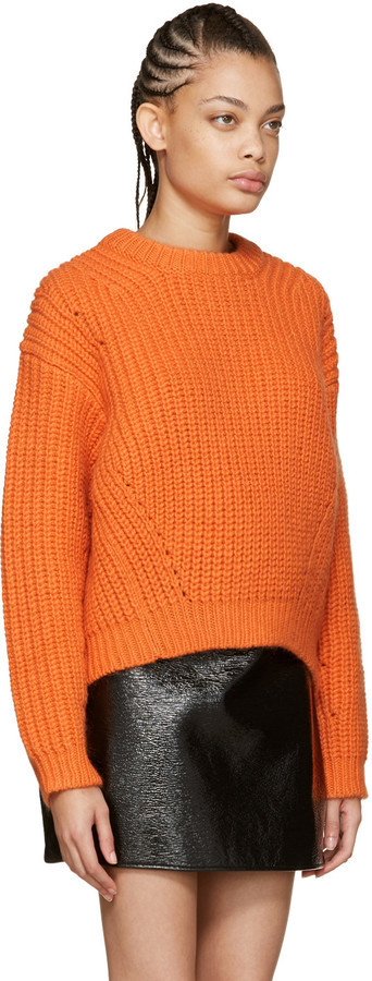 Acne Studios Orange Wool Hira Sweater, $700 | SSENSE | Lookastic