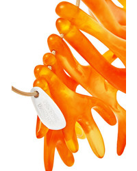 Dinosaur Designs Coral Fan Resin Necklace Orange