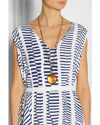 Tory Burch Gold Plated Crystal And Resin Necklace