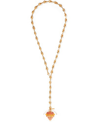 Chloé Gold Tone Enamel And Resin Necklace