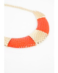 Missguided Colour Block Bib Necklace Orange