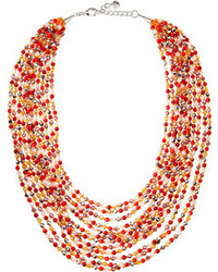 Nakamol Multi Layered Beaded Necklace Orange