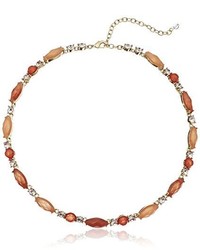 Napier Sun Kissed Coral Gold Tone And Orange Collar Necklace 16 3 Extender
