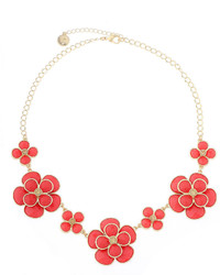 Liz Claiborne Orange And Gold Tone Collar Necklace