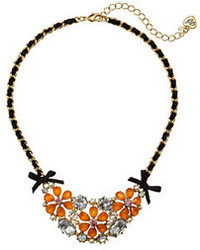 Betsey Johnson Statet Frontal Flower Bow Necklace