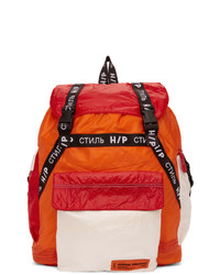 Orange Nylon Backpack