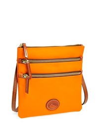 Dooney & Bourke Triple Zip Nylon Crossbody Bag Orange