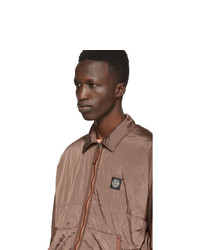 Stone Island Orange Zip Up Overshirt Jacket