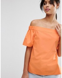 Asos Off The Shoulder Top In Cotton