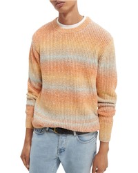 Orange Ombre Crew-neck Sweater