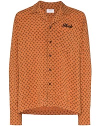 Orange Paisley Long Sleeve Shirt