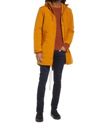 Selected Homme Iconic Recycled Polyester Hooded Fishtail Parka In Buckthorn Brown At Nordstrom