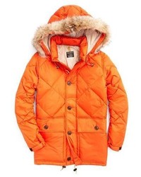 Todd Snyder Rocky Mountain Featherbed Rocky Mountain Featherbed Nylon Quilted Hooded Parka In Orange