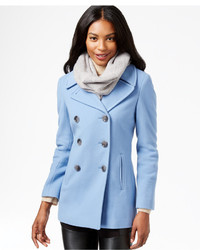 Calvin Klein Wool Cashmere Blend Peacoat With Free Infinity Scarf