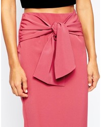 Asos Collection Premium Pencil Skirt With Origami Tie Waist