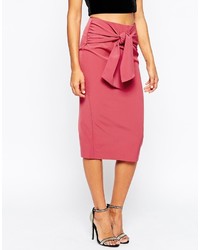 Asos Collection Premium Pencil Skirt With Origami Tie Waist