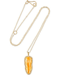 Melissa Joy Manning 14 Karat Gold Opal And Diamond Necklace