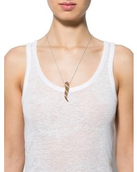 18k Citrine Diamond Horn Pendant Necklace