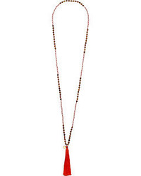 French Connection Beaded Tassel Pendant Necklace