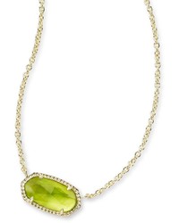 Kendra Scott Elisa Gold Pendant Necklace In White Kyocera Opal
