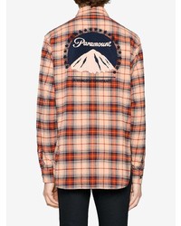 Gucci Check Cotton Shirt With Paramount Logo