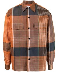 Lemaire Check Print Button Up Shirt