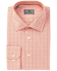JB Britches Long Sleeve Orange Plaid Dress Shirt