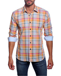 Jared Lang Long Sleeve Plaid Woven Shirt